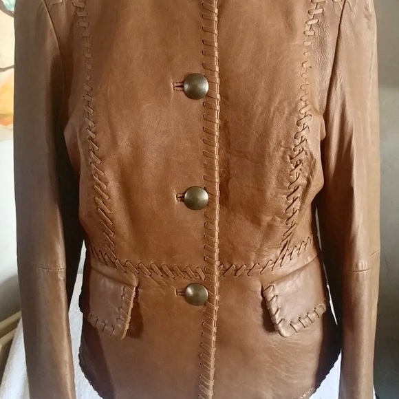 Reba top stitched leather jacket size small - Picture 6 of 10